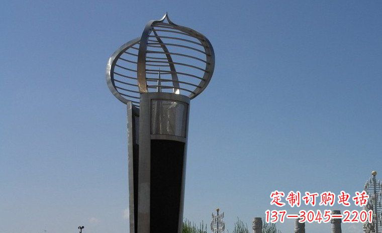廊坊中领雕塑:不锈钢火炬形雕塑
