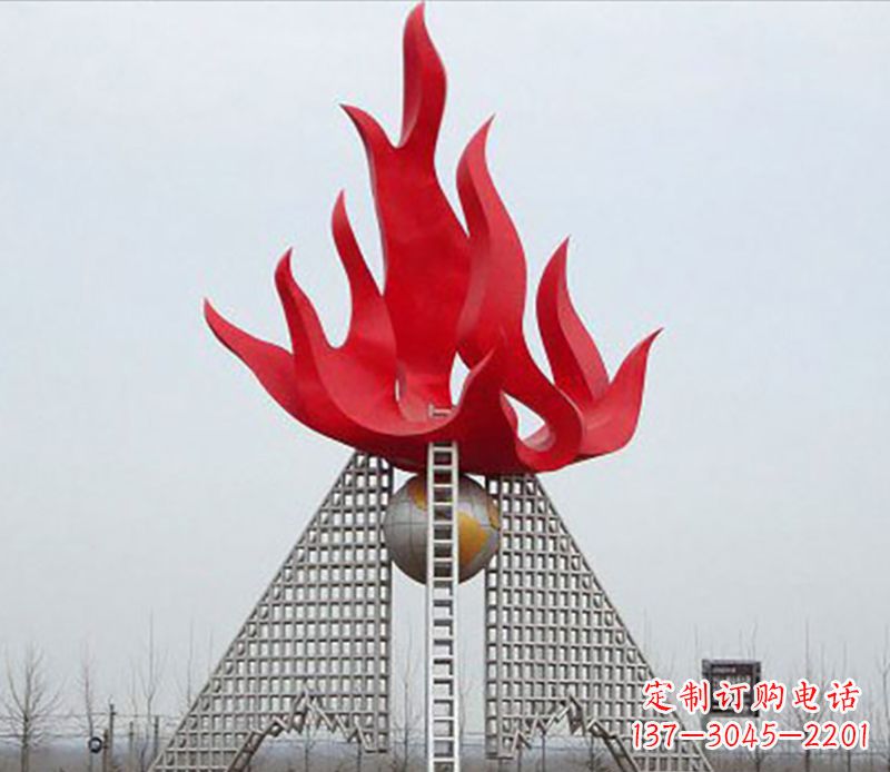 廊坊金色火苗-优雅华贵的不锈钢景观雕塑