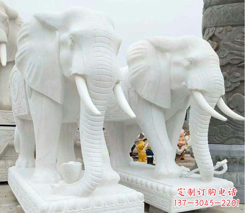 廊坊企业门口大象石雕