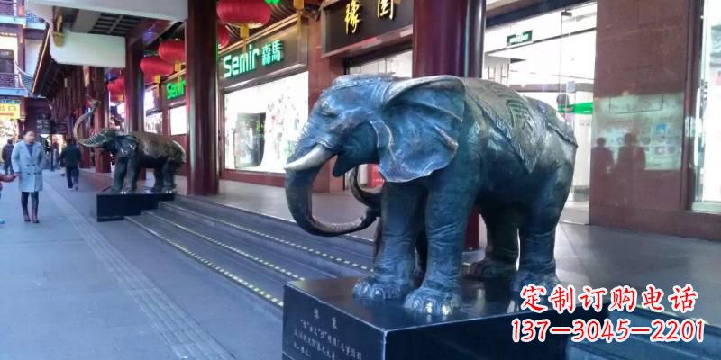 廊坊企业门口大象铜雕