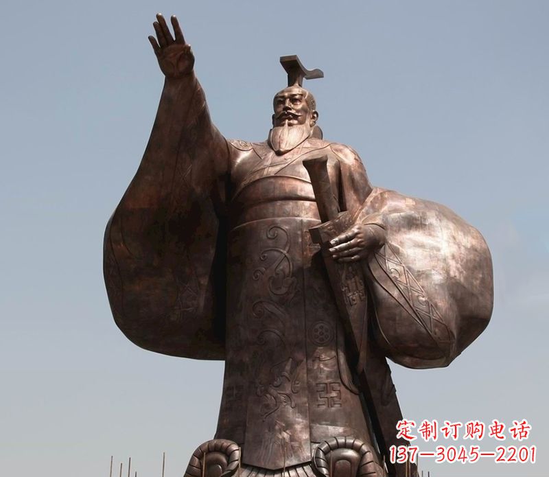 廊坊秦始皇铜雕精美塑像,让历史回溯至您身边
