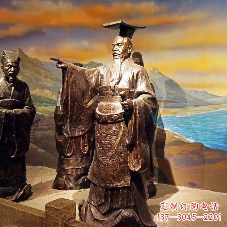 廊坊中领雕塑-精美秦始皇大型铜雕像
