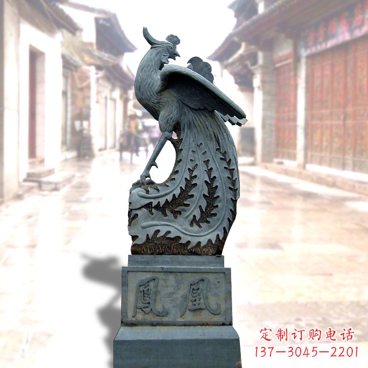 廊坊匠心之作——青石仿古凤凰雕塑