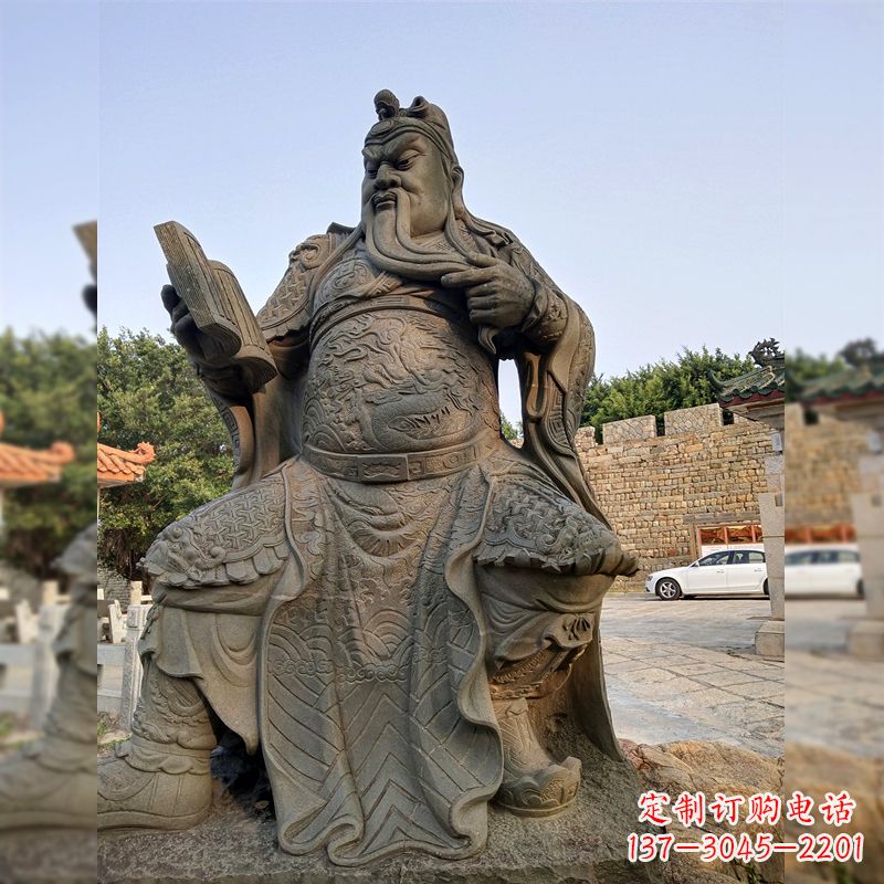 廊坊青石关公雕塑,让您的家居更加古典优雅