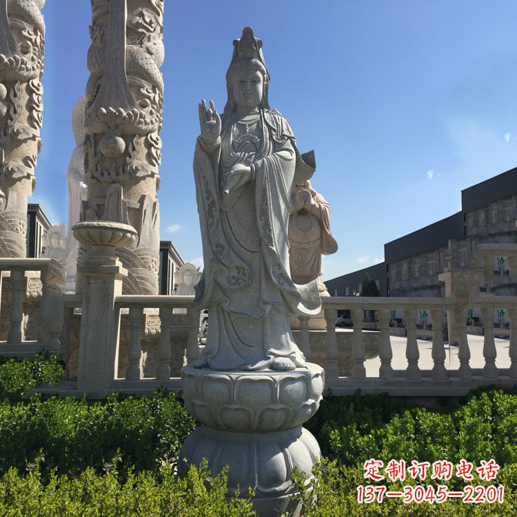 廊坊精美神圣的观音菩萨石雕塑
