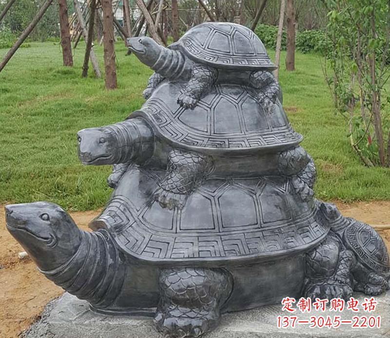 廊坊青石海龟母子雕塑
