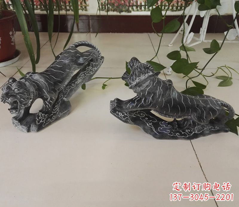 廊坊青石大型老虎雕塑是由中领雕塑设计制作的一…