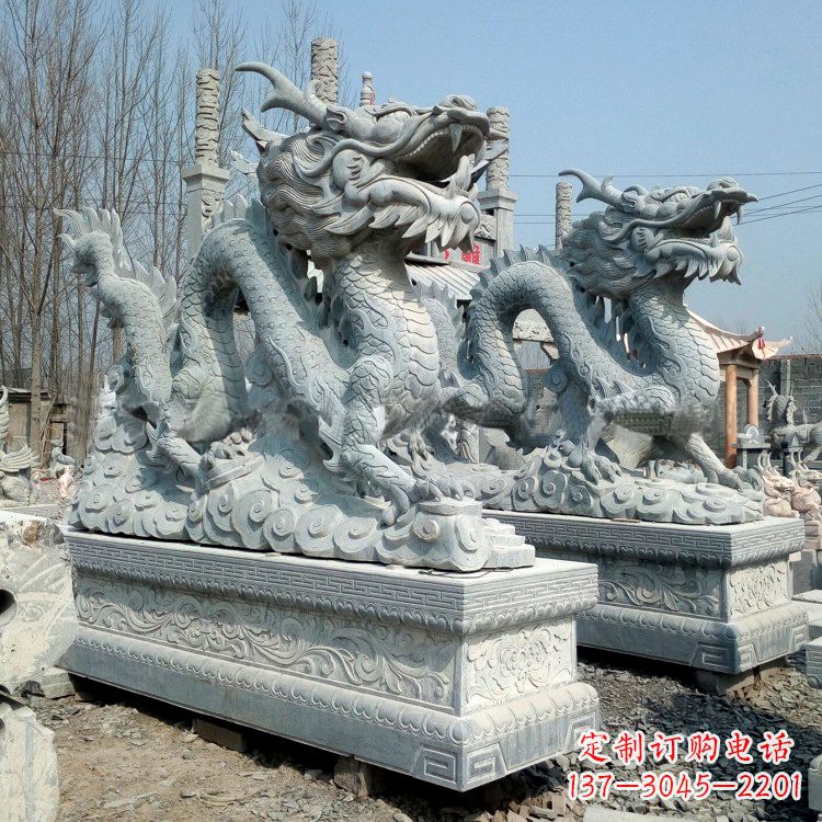 廊坊传统工艺青石龙雕塑