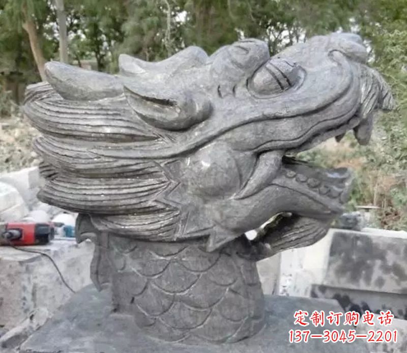 廊坊青石龙头雕塑