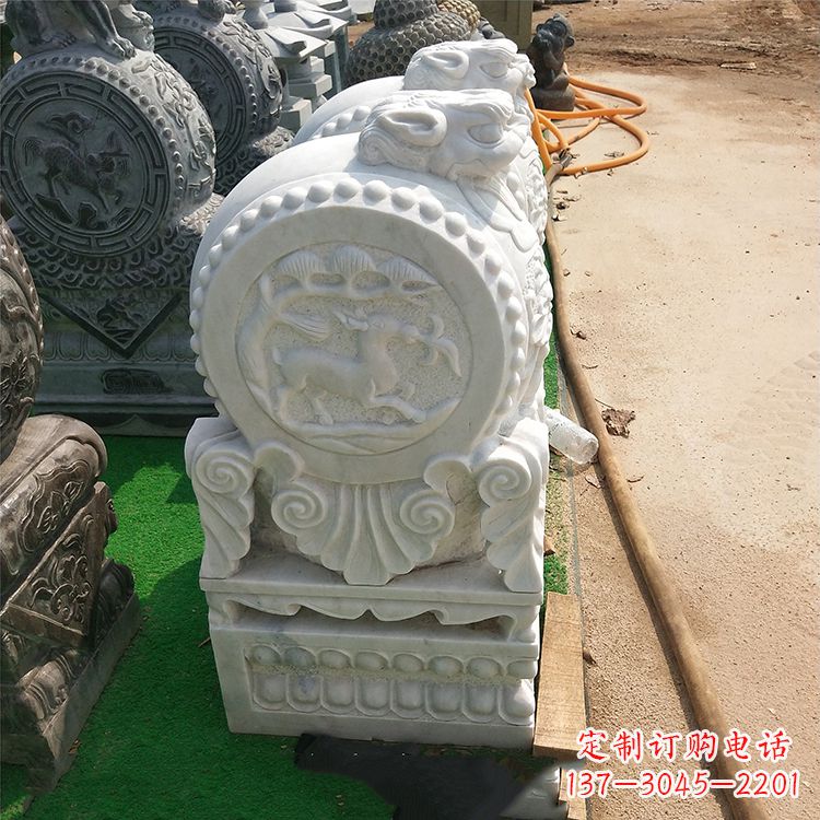 廊坊青石门墩石带浮雕