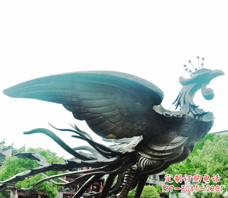 廊坊青铜凤凰雕塑,传承古典魅力