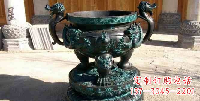 廊坊青铜祭祀圆香炉雕塑