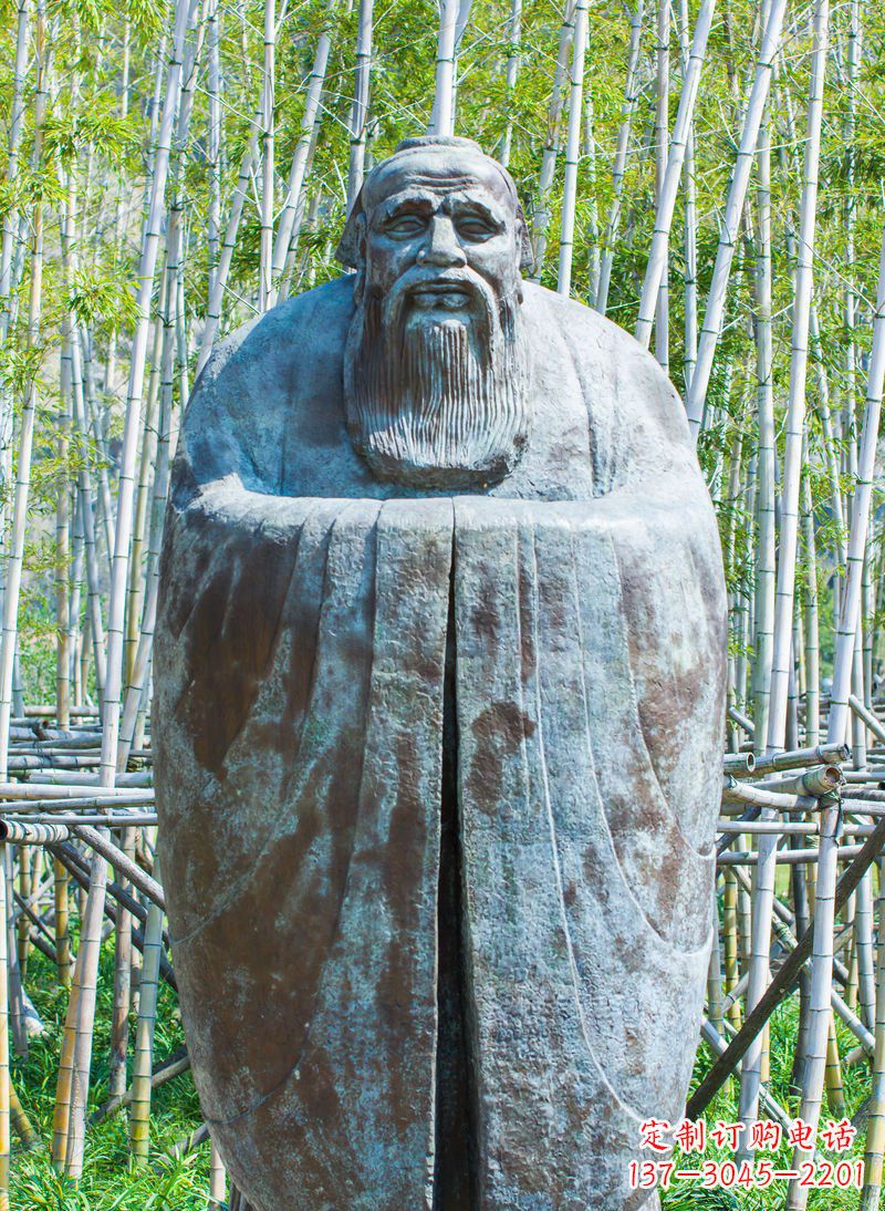 廊坊青铜孔子人像雕塑,真实还原历史智慧精神