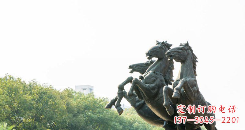 廊坊中领雕塑出品,精美青铜三匹马铜雕塑