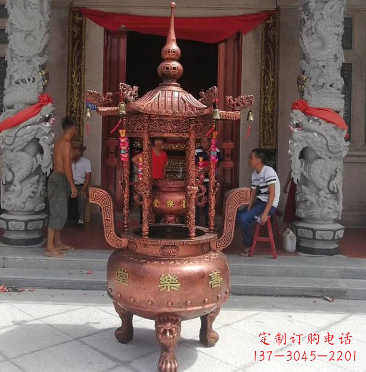 廊坊精致全铜小香炉雕塑