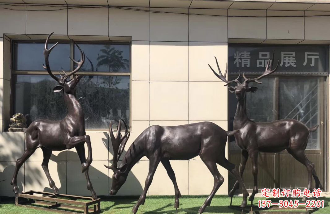 廊坊群鹿铜雕塑