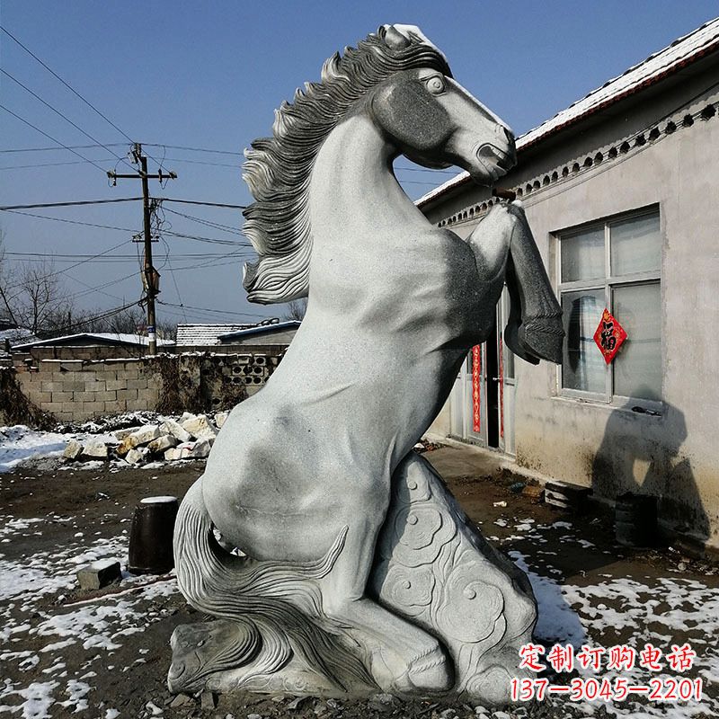 廊坊艺术品呈献——人立而起的马儿石雕