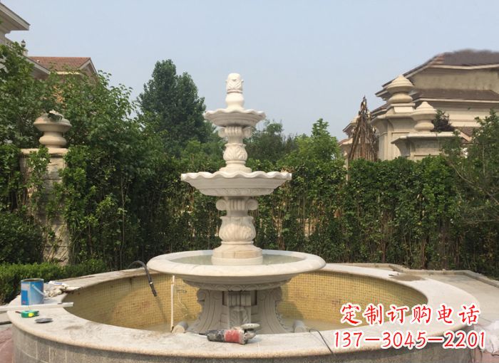 廊坊三层喷泉公园石雕--唤醒公园原始的气息