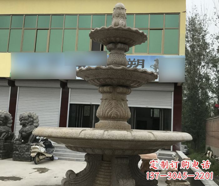 廊坊三层砂岩喷泉别墅欧式石雕