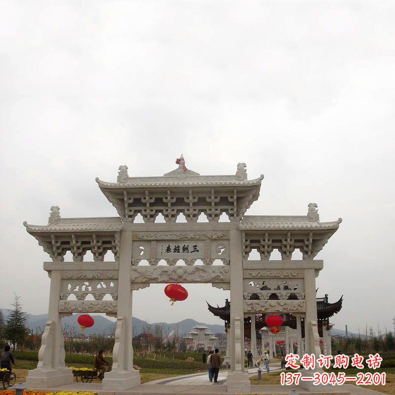 廊坊三朝旌表汉白玉石雕牌坊