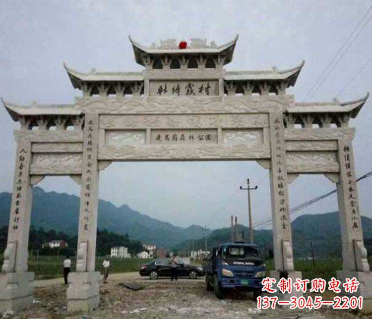 廊坊三门牌坊石雕:细节讲究处处把精雕细琢