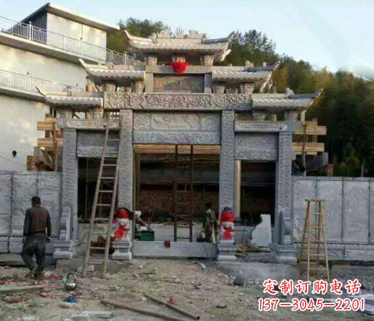廊坊三门仿古石雕牌坊打造质感升级的精致建筑