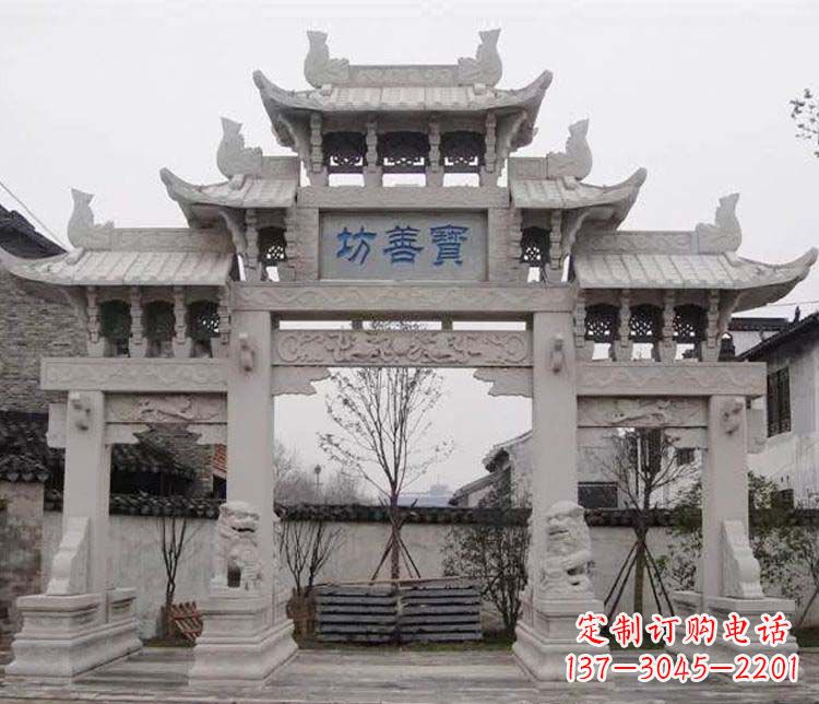 廊坊领雕塑:精美石牌坊石雕艺术品