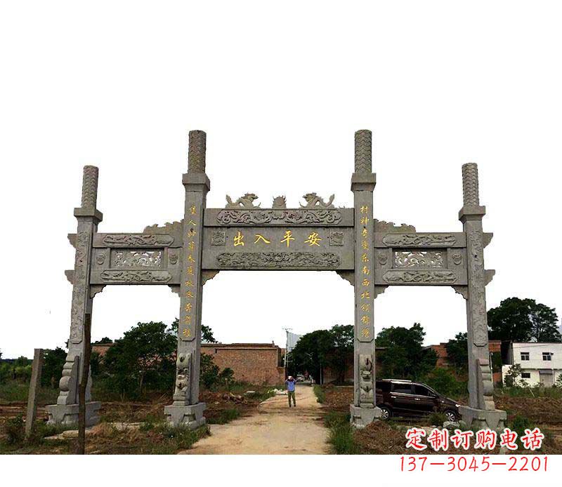 廊坊三门牌坊石雕——传承古文化风韵