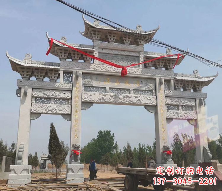 廊坊中领雕塑-大理石牌坊石雕