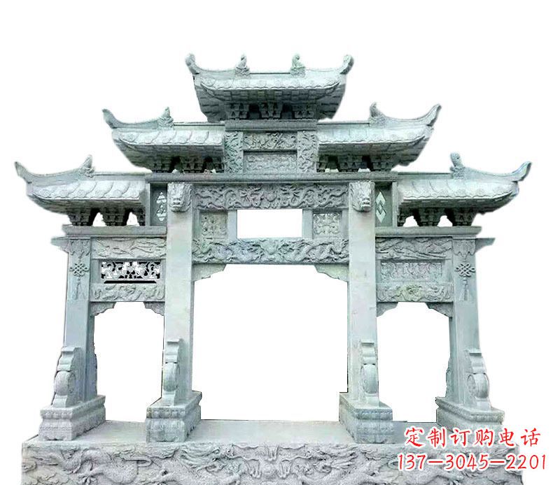 廊坊中领雕塑仿古牌坊石雕定制