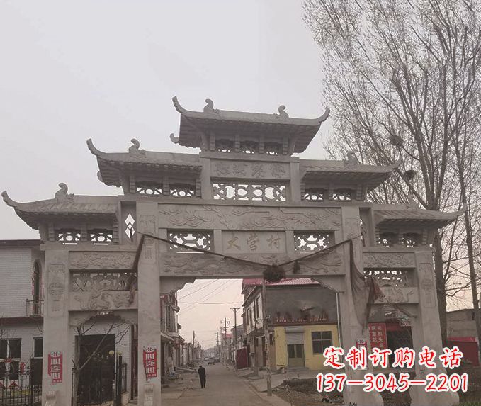 廊坊精美牌坊石雕,定制精美属于您的雕塑