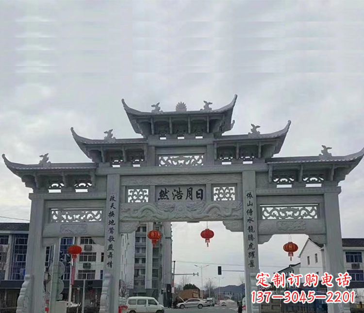 廊坊三门五楼石牌坊:精美石雕艺术