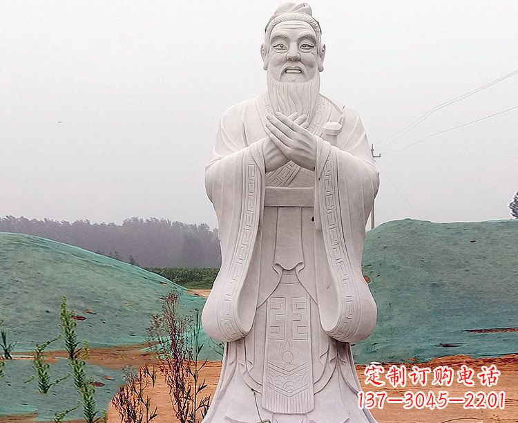 廊坊中领雕塑:精致雕刻的少海公园孔子雕像