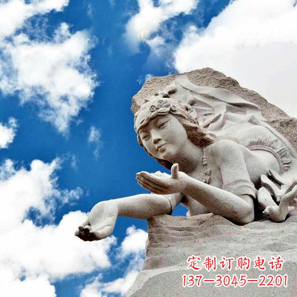 廊坊传说中的精卫—大理石雕塑