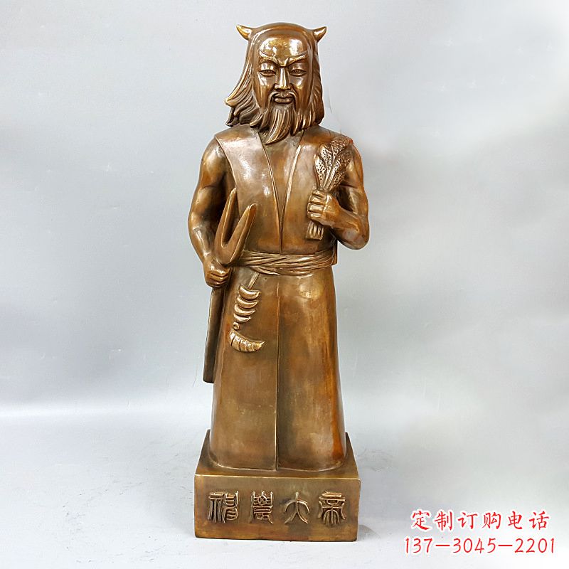 廊坊尊贵的神农大帝铜雕塑