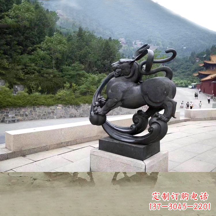 廊坊神兽白虎铜雕塑,雕刻出传统中国文化之精髓