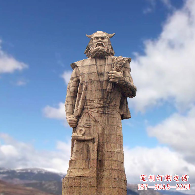 廊坊精美神农大型石雕像,由中领雕塑定制