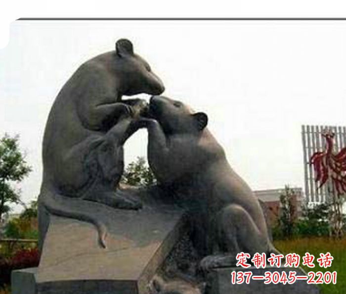 廊坊生肖动物老鼠石雕