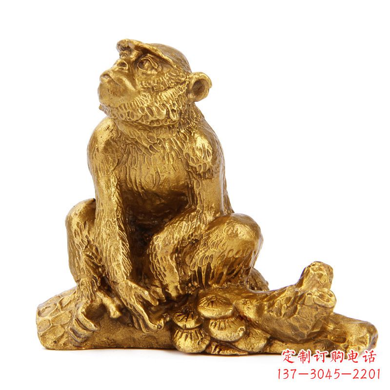 廊坊生肖猴-铸铜鎏金动物雕塑摆件