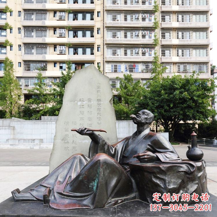 廊坊尊贵古朴的古代诗人情景雕塑——杜甫雕塑