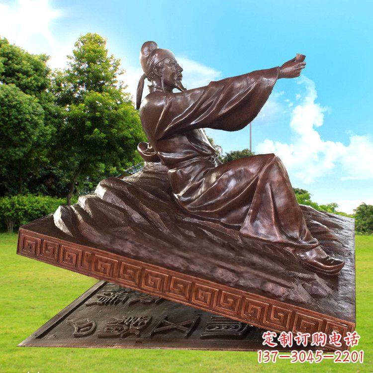 廊坊中领雕塑推出一款特别精美的铜雕——李白铜…