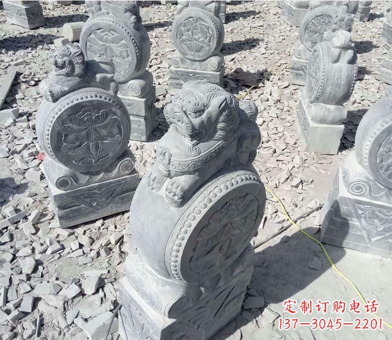 廊坊狮子抱鼓石招财门墩石雕,尊贵大气典雅