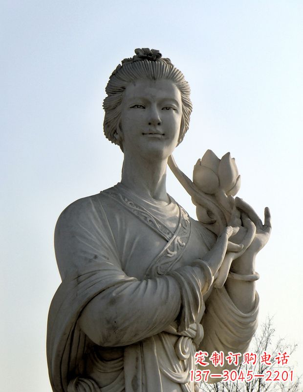 廊坊汉白玉荷花雕塑,精致美丽无双!