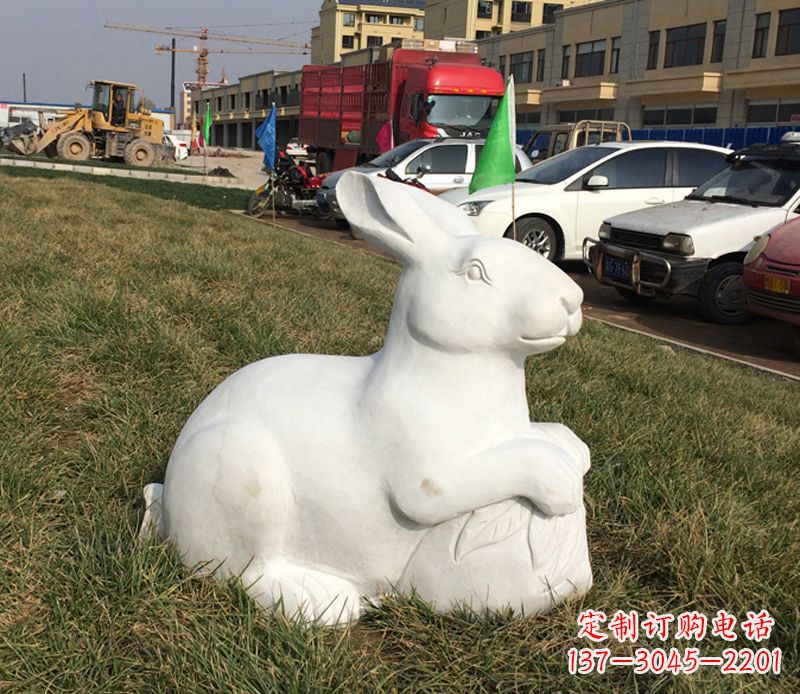 廊坊精美兔子石雕精品,点缀家居美景