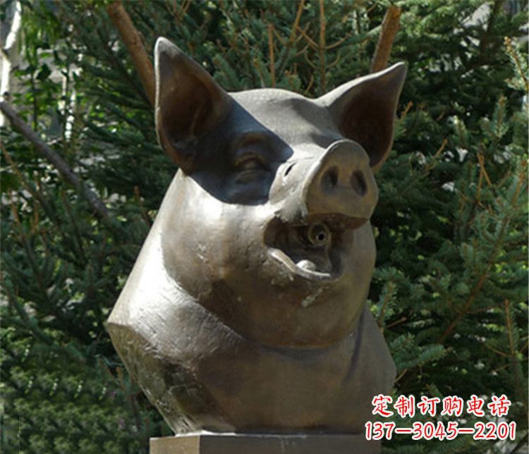 廊坊十二生肖猪首铜雕