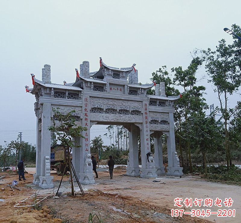 廊坊领雕塑专业定制仿古牌坊雕塑,拥有多年专业…