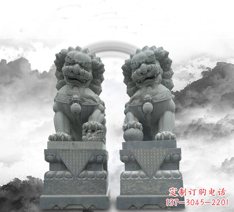 廊坊石雕大理石狮子雕塑——定制精品雕塑