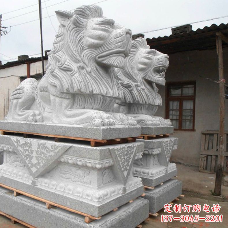 廊坊港币狮子雕塑,华丽展现华夏气势