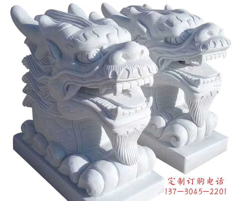 廊坊精致石雕龙头雕塑,打造建筑雕塑景观