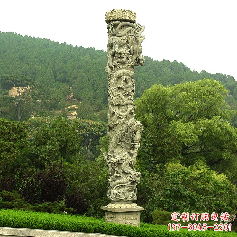 廊坊中领雕塑:大气雄伟的石雕龙柱